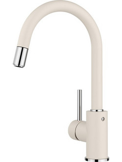 Blanco Mida-S 526968 Μπαταρία Κουζίνας Πάγκου Διπλής Παροχής Ανάμεικτη με Ντουζ Λευκή
