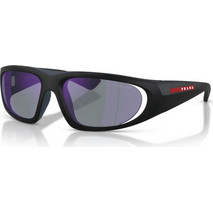 Prada PSB03S 1BO10J Ανδρικά Γυαλιά Ηλίου Ορθογώνια Κοκάλινα Μαύρα με Μωβ Φακό