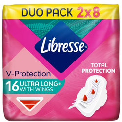 Libresse V-Protetion Ultra Long Σερβιέτες με Φτερά για Αυξημένη Ροή 16τμχ