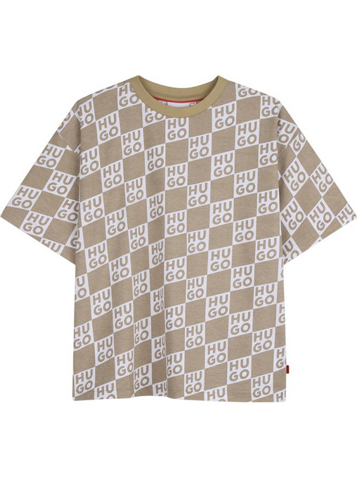 Hugo Παιδικό T-Shirt Κοντομάνικο Καφέ G01022-23B