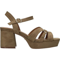 Mexx Tobie Γυναικεία Πέδιλα Suede Καφέ με Χοντρό Ψηλό Τακούνι και Φιάπα MI001603061W-01