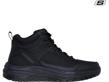 Skechers Scorron Ανδρικά Μποτάκια Δερμάτινα Μαύρα 200278-BLK
