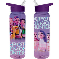Pyramid K-Pop Demon Hunters Παιδικό Παγούρι Πλαστικό με Καλαμάκι Μωβ 700ml