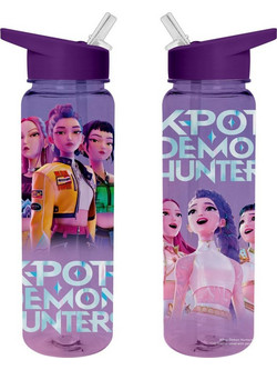 Pyramid K-Pop Demon Hunters Παιδικό Παγούρι Πλαστικό με Καλαμάκι Μωβ 700ml