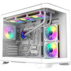 Gamemax Hype-M White Gaming Micro Tower Κουτί Υπολογιστή με Πλαϊνό Παράθυρο