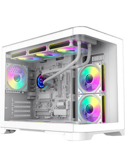Gamemax Hype-M White Gaming Micro Tower Κουτί Υπολογιστή με Πλαϊνό Παράθυρο