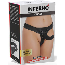 Hidden Desire Inferno Sexy String Εσώρουχο Strap On με Dildo Μαύρο