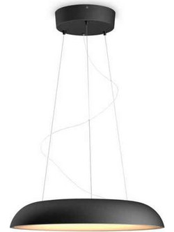 Philips Amaze Κρεμαστό Φωτιστικό Οροφής Καμπάνα Μονόφωτο LED με Ρυθμιζόμενο Λευκό Φως Μαύρο Φ43.4x73cm 929003054901