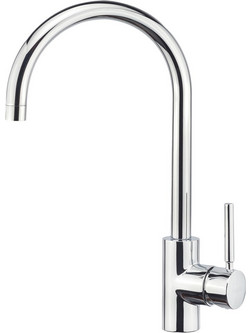 Sanitec Doppio Chrome Μπαταρία Κουζίνας Πάγκου Διπλής Παροχής Ανάμεικτη Inox
