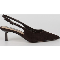 Steve Madden Korra Γόβες Slingback Δερμάτινες με Λεπτό Χαμηλό Τακούνι Καφέ 11003902-GCS