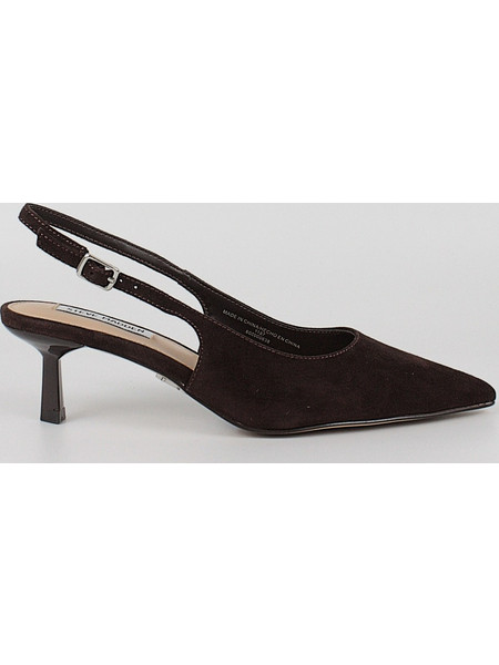 Steve Madden Korra Γόβες Slingback Δερμάτινες με Λεπτό Χαμηλό Τακούνι Καφέ 11003902-GCS