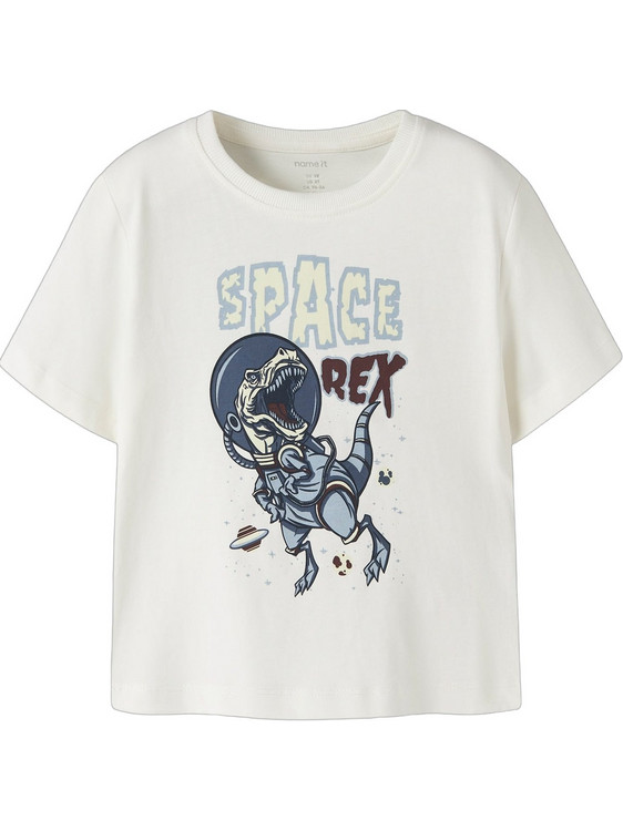 Name It Dino Rex Παιδικό T-Shirt Κοντομάνικο Μπεζ 13241567