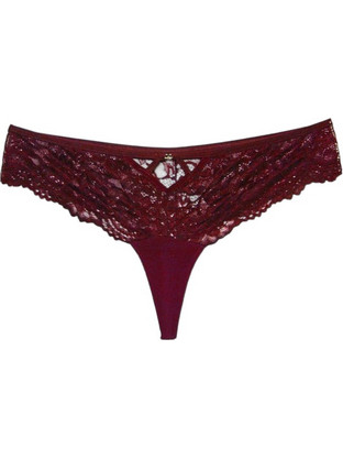 Cottonhill Γυναικείο Sexy String με Δαντέλα Μπορντό CH4534