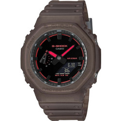Casio G-Shock Ανδρικό Ρολόι Χρονογράφος με Καφέ Καουτσούκ Λουράκι GA-2100K-5A
