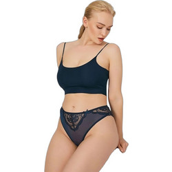 Cottonhill Γυναικείο Sexy Brazil με Δαντέλα Πετρόλ CH6006