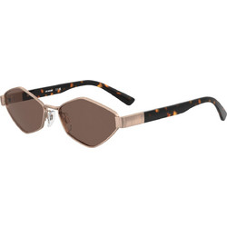 Love Moschino MOL101/S DDB45S Γυναικεία Γυαλιά Ηλίου Πολυγωνικά Μεταλλικά Χρυσό Ταρταρούγα με Καφέ Φακό