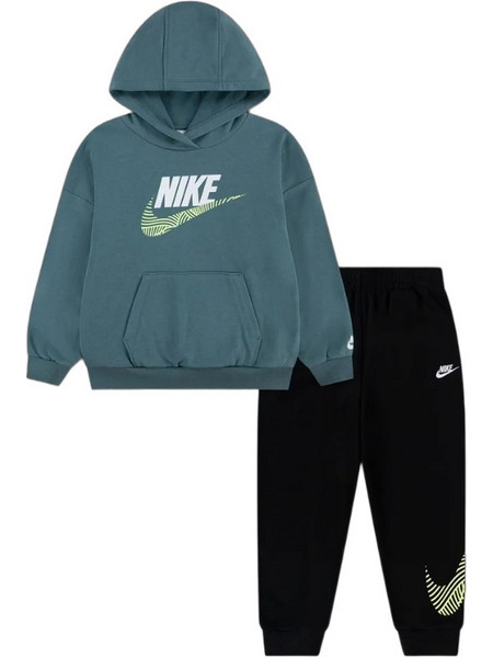 Nike Παιδικό Σετ Φόρμας Πετρόλ Μαύρο 86N738-023