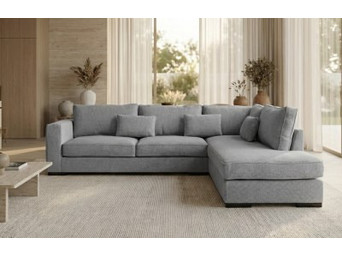 Epiplo World Brussels Γωνιακός Καναπές Δεξιά Γωνία Γκρι 303x228x86cm 0011.MS23LGDX