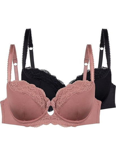 Dorina Celine Σουτιέν Balconette με Μπανέλα Nude Μαύρο D17456A-2X0523