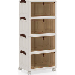 Costway Παπουτσοθήκη Πλαστική Λευκή M39xΠ27xΥ85cm JV14128WH