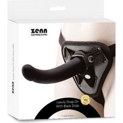 Zenn Luxury Harness Strap On με Dildo 15cm Μαύρο