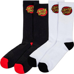 Santa Cruz Classic Dot Ανδρικές Κάλτσες Ψηλές με Σχέδια Μαύρες Λευκές 3Pack SCA-SCK-0115