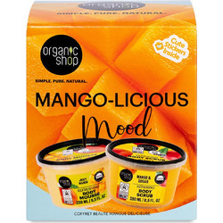 Natura Siberica Organic Shop Mango-Licious Mood Beauty Repairing Body Scrub 250ml + Refreshing Body Mousse 250ml