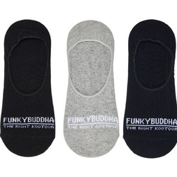 Funky Buddha Βαμβακερές Ανδρικές Κάλτσες Σοσόνια με Σχέδια Μαύρες Navy Μπλε Γκρι 3Pack FBM013-320-10
