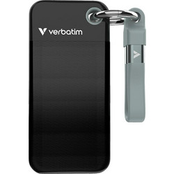 Verbatim Pocket 256GB Εξωτερικός Σκληρός Δίσκος SSD 2.5" USB-C USB 3.2 Black Grey