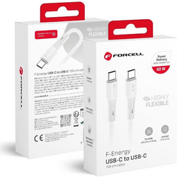 Forcell USB-C to USB-C 60W 1m White 5903396395369