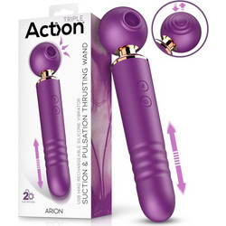 Action Arion Wand with Suction Pulsation & Thrusting Δονητής Μασάζ Μωβ