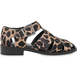 Bronx Γυναικεία Σανδάλια Suede Μπεζ Μαύρα 85026