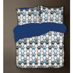 Isadore Lorraine Σετ Σεντόνια Υπέρδιπλα Βαμβακερά 240x260 Beehive Classic Blue