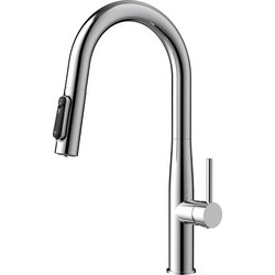 Orabella Pure Water 20139 Μπαταρία Κουζίνας Πάγκου Τριπλής Παροχής Ανάμεικτη με Ντουζ Inox