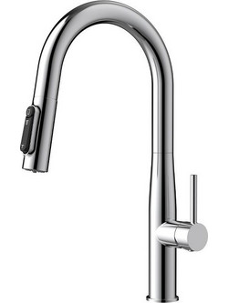 Orabella Pure Water 20139 Μπαταρία Κουζίνας Πάγκου Τριπλής Παροχής Ανάμεικτη με Ντουζ Inox