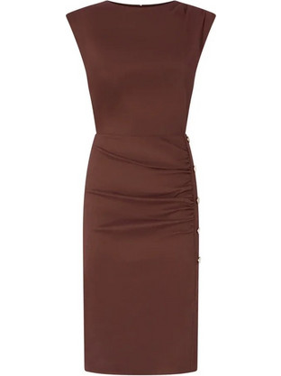 Pinko Alissa Midi Βραδινό Φόρεμα Σοκολατί 106521A34I-L78