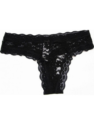 Dik Prestige Γυναικείο Sexy String με Δαντέλα Μαύρο 6397