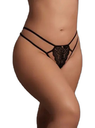 Le Desir Faye Γυναικείο Sexy String με Δαντέλα Μαύρο 7423522599525