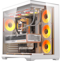 Darkflash C280 with 7 Fans White Gaming Midi Tower Κουτί Υπολογιστή με Πλαϊνό Παράθυρο