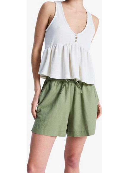 Roxy Γυναικείο Σορτς Λινό Ψηλόμεσο Πράσινο Mint ERJNS03490-GLD0