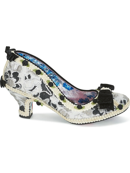 Irregular Choice Γόβες Δερμάτινες με Λεπτό Χαμηλό Τακούνι & Φιόγκο Λευκές 4136-49-B
