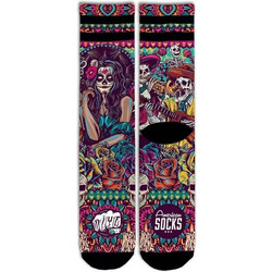 American Socks Dia de los Muertos Ανδρικές Κάλτσες Ψηλές με Σχέδια Μαύρες AS169