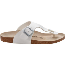 Birkenstock Ramses Δερμάτινες Γυναικείες Σαγιονάρες Ανατομικές Αντιολισθητικές Λευκές 044731