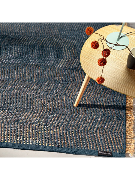 Guy Laroche Zigk Zagk Χαλί Ορθογώνιο 4 Εποχών Γιούτα 140x200cm Marine