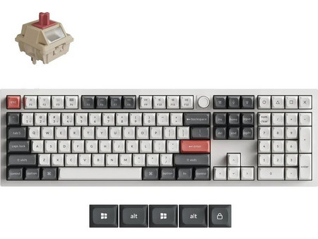 Keychron Q6 Ultra 8K Ασύρματο Μηχανικό Gaming Πληκτρολόγιο με Keychron Silk POM Red Διακόπτες RGB White