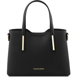 Tuscany Leather Olimpia S Γυναικεία Τσάντα Χειρός Δερμάτινη Μαύρη TL141521