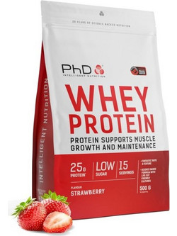 PhD Nutrition Whey Strawberry Πρωτεΐνη Ορού Γάλακτος Γράμμωσης 500gr