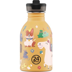 24Bottles Farm Friends Παιδικό Παγούρι Θερμός Ανοξείδωτο BPA Free με Καλαμάκι Πορτοκαλί 250ml
