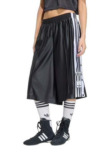 Adidas Adibreak Μίντι Φούστα Σατέν Ριγέ Μαύρη KQ6425