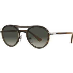 Persol PO2485S-114671 Ανδρικά Γυαλιά Ηλίου Στρογγυλά Μεταλλικά Καφέ με Μαύρο Φακό
